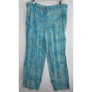 Lost River Teal Rayon Batik Pants Size XL NWT
